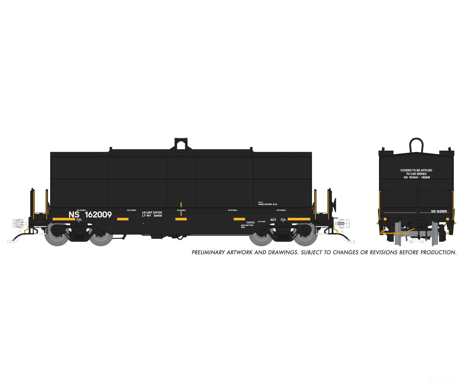 Rapido 1128006 HO Greenbrier Coil Car: Norfolk Southern - Black w/ No Logo: 6-Pack #1 - Freight Cars