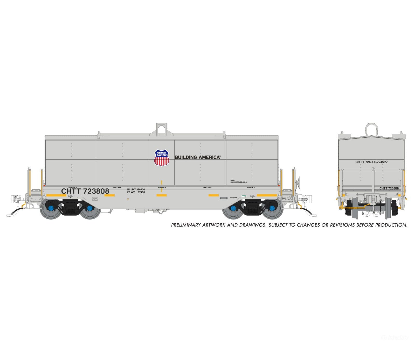 Rapido 1128008 HO Greenbrier Coil Car: Union Pacific - Gray / UP Logo: 6-Pack #1 - Freight Cars