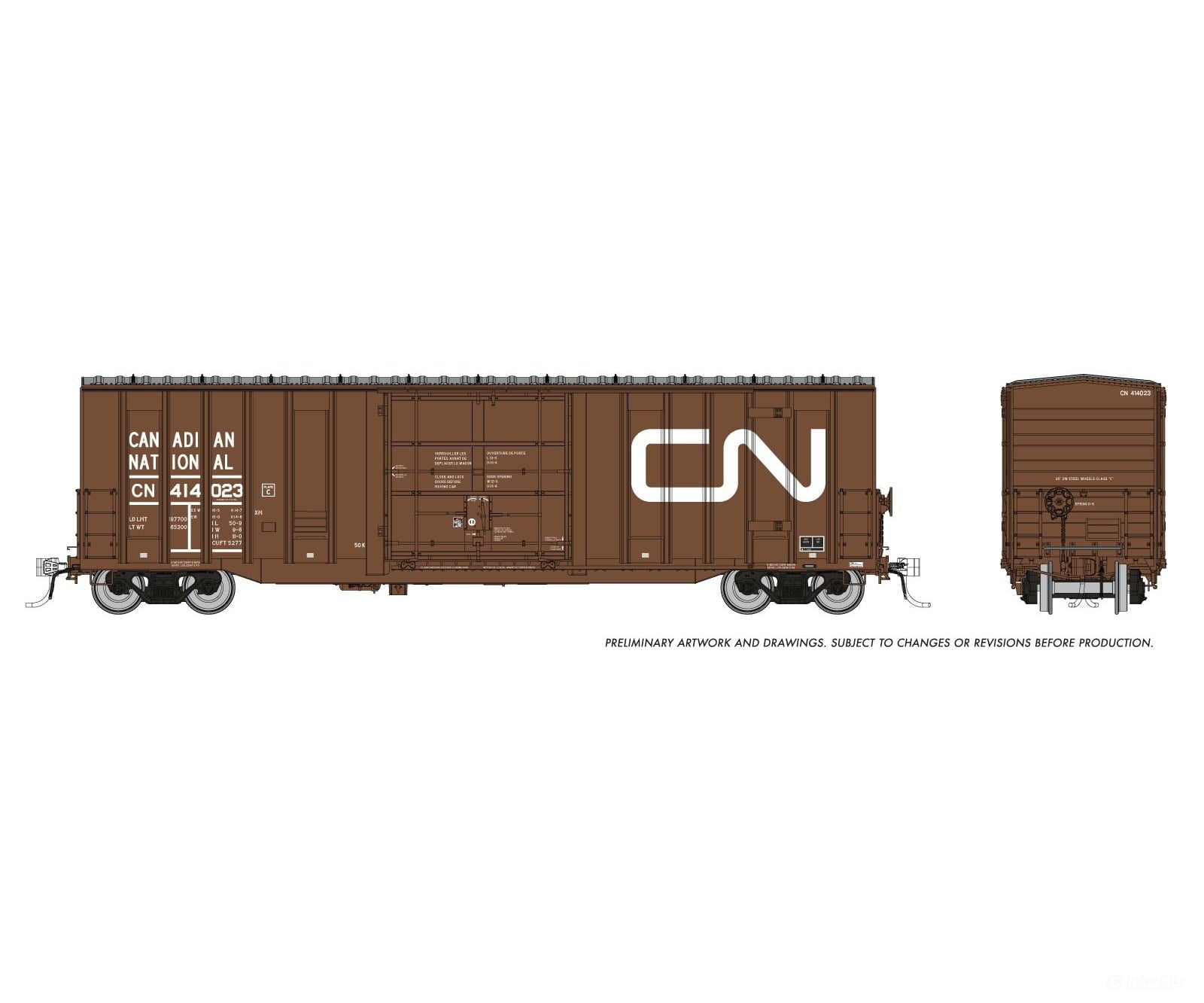 Rapido 1131003 HO Trenton Works 5277cuft boxcar: CN - Faded: 6-Pack - Freight Cars