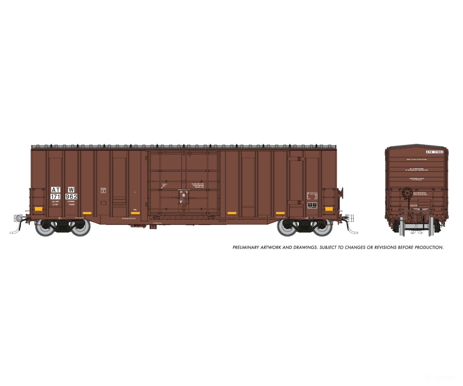 Rapido 1131007A HO Trenton Works 5277cuft boxcar: Atlantic & Western: Single Car - Freight Cars