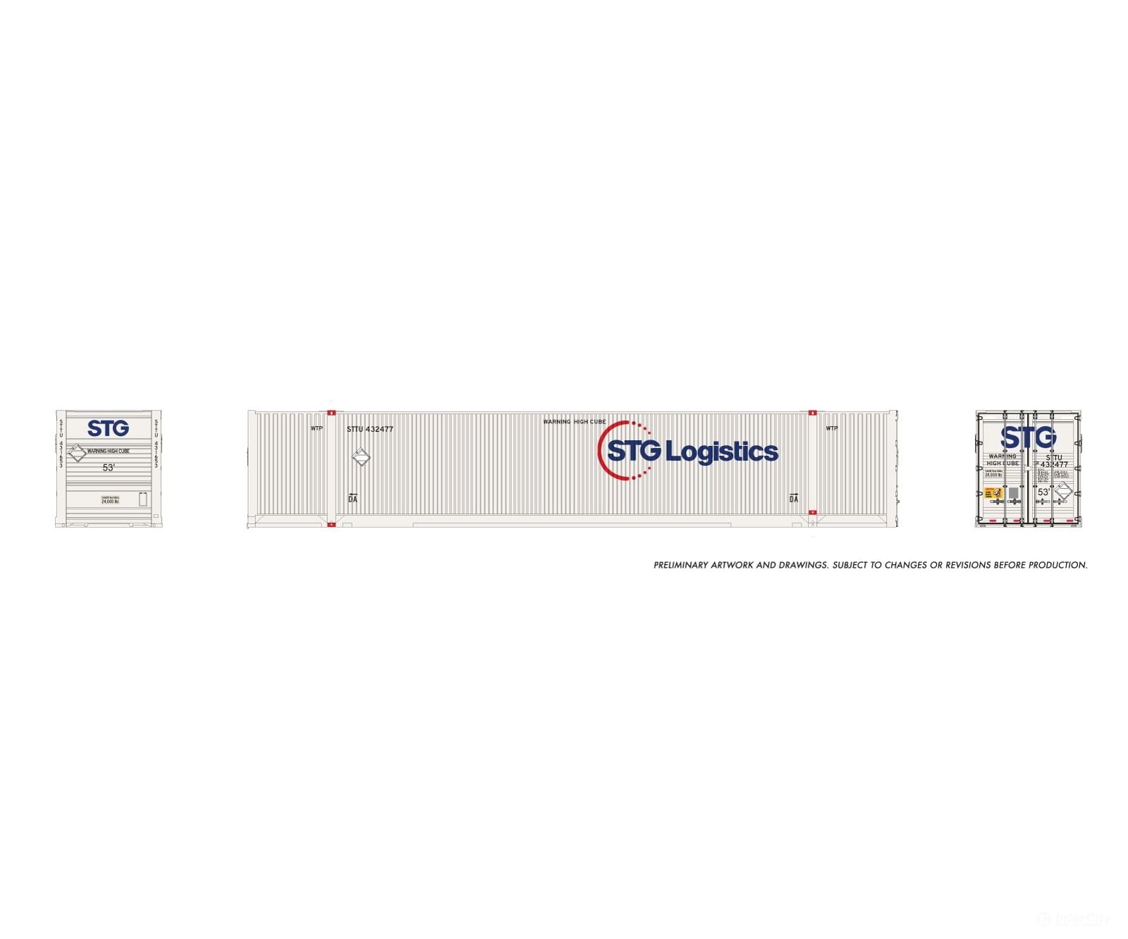 Rapido 1141004 HO 53’ Outside-Braced Container (2-pack): STG Logistics - Freight Loads & Containers