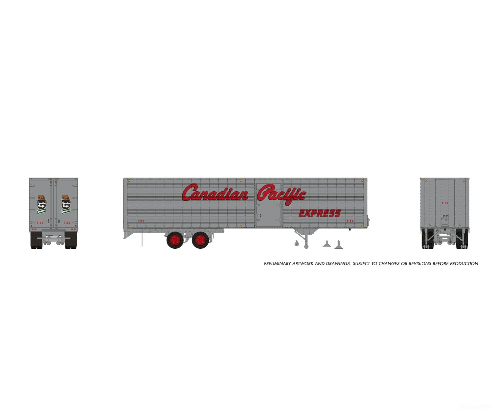 Rapido 1146033 HO 40’ Fruehauf Fluted Side Volume Van: Canadian Pacific Express: #534X - Freight Loads & Containers