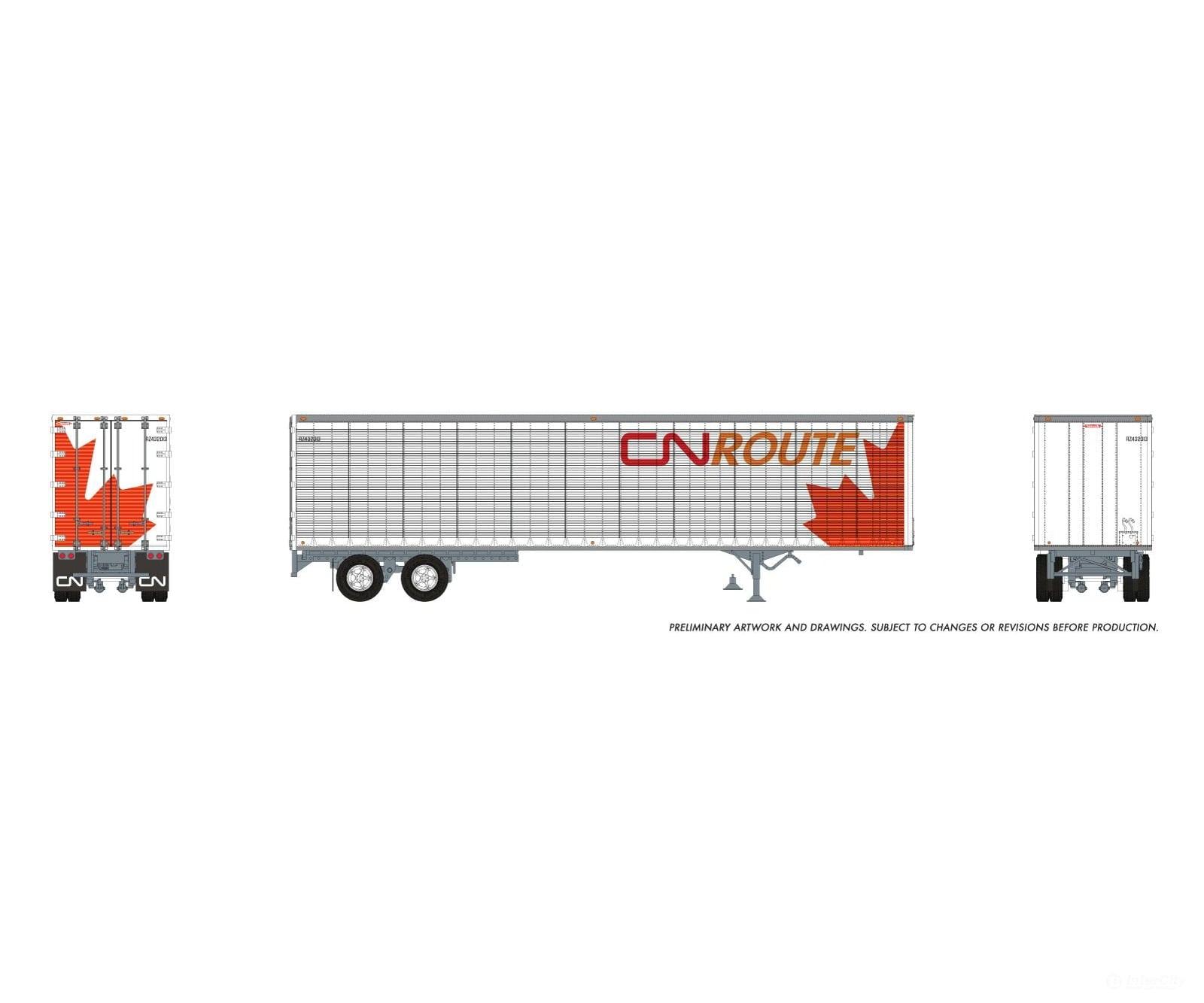Rapido 1146044 HO 45’ Trailmobile Dry Van Trailer: CN Route: #RZ432030 - Freight Loads & Containers