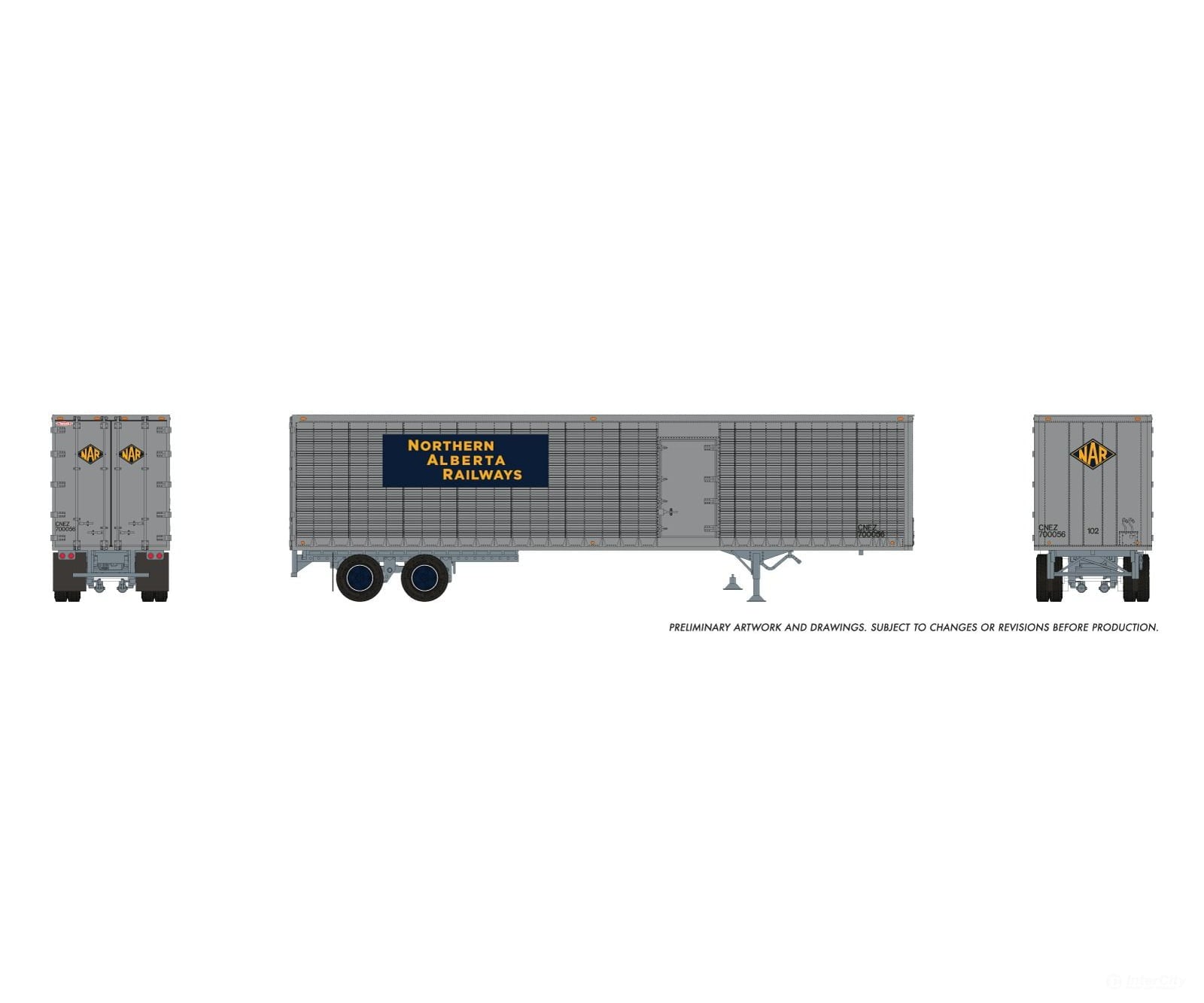 Rapido 1146057 HO 45’ Trailmobile Dry Van Trailer: Northern Alberta Railway (CNEZ): #700050 - Freight Loads & Containers