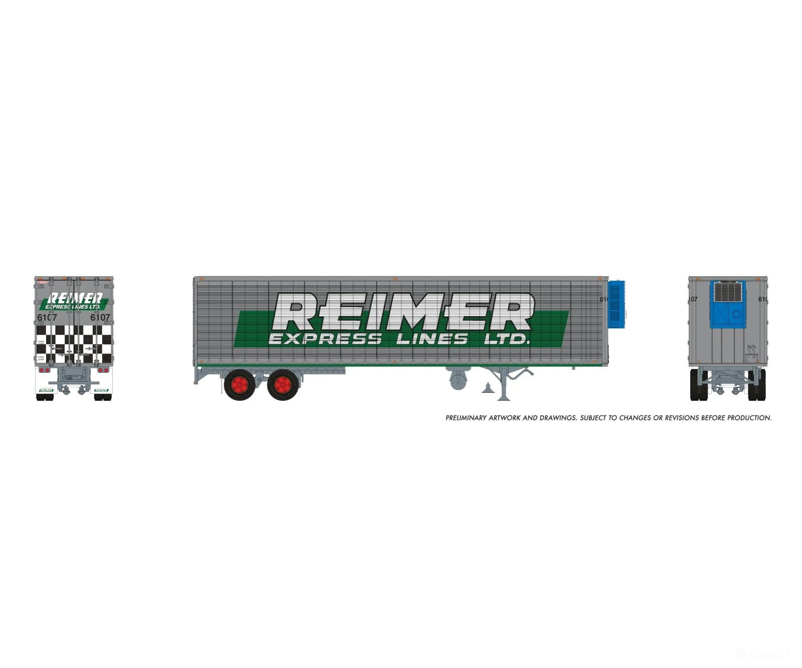 Rapido 1146063 HO 45’ Trailmobile Dry Van Trailer: Reimer: #6107 - Freight Loads & Containers