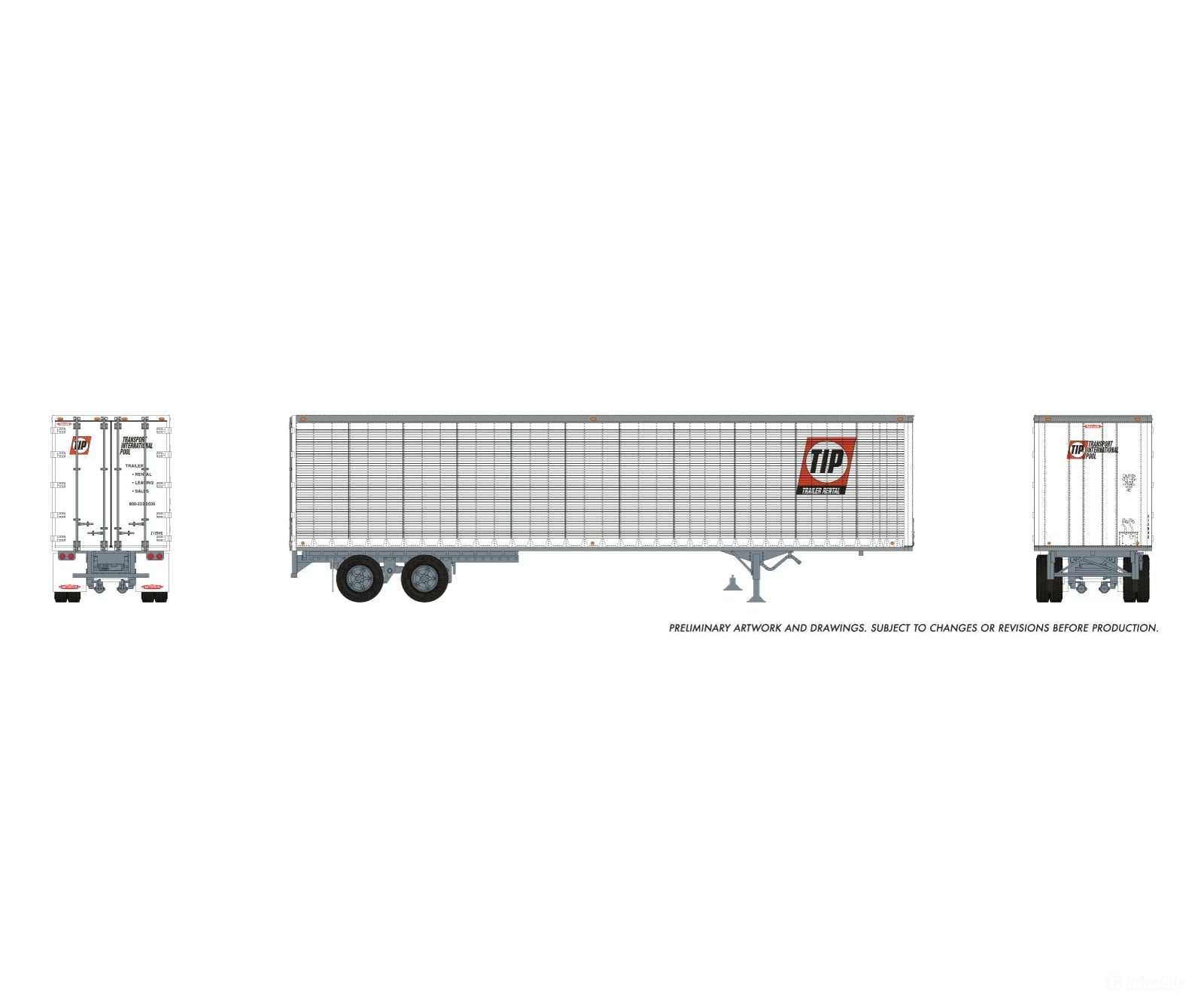 Rapido 1146071 HO 45’ Trailmobile Dry Van Trailer: Transport Intl Pool: #212985 - Freight Loads & Containers