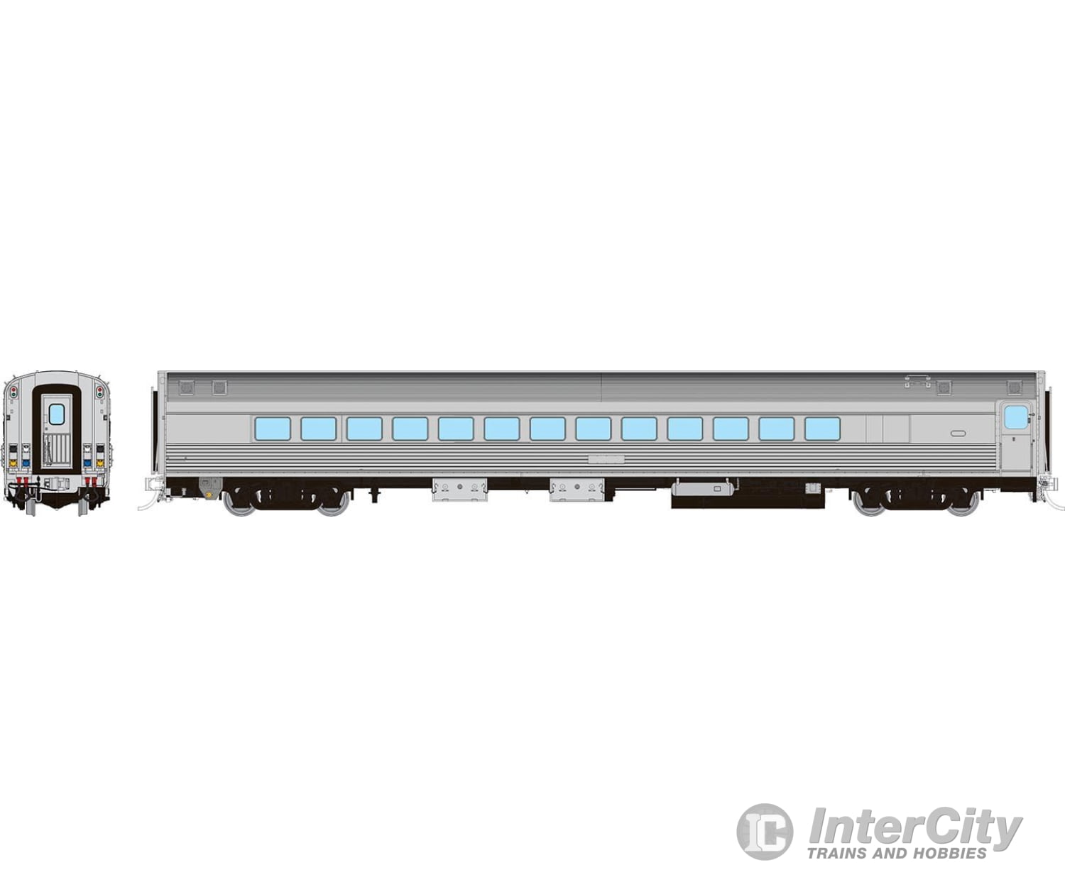 Rapido 115096 Ho Budd Small Window Coach: Painted Unlettered Passenger Cars