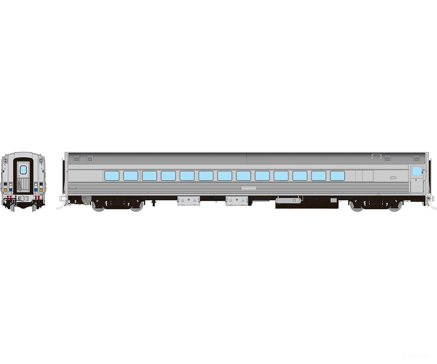 Rapido 115096 Ho Budd Small Window Coach: Painted Unlettered Passenger Cars
