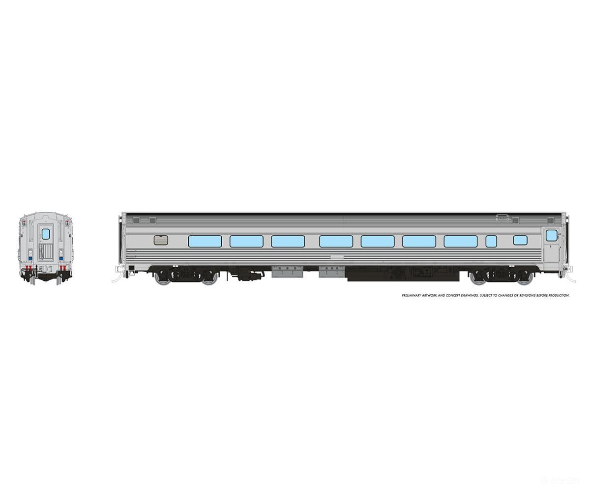 Rapido 115097 Ho Budd Coach W/Hep: Painted Unlettered Passenger Cars