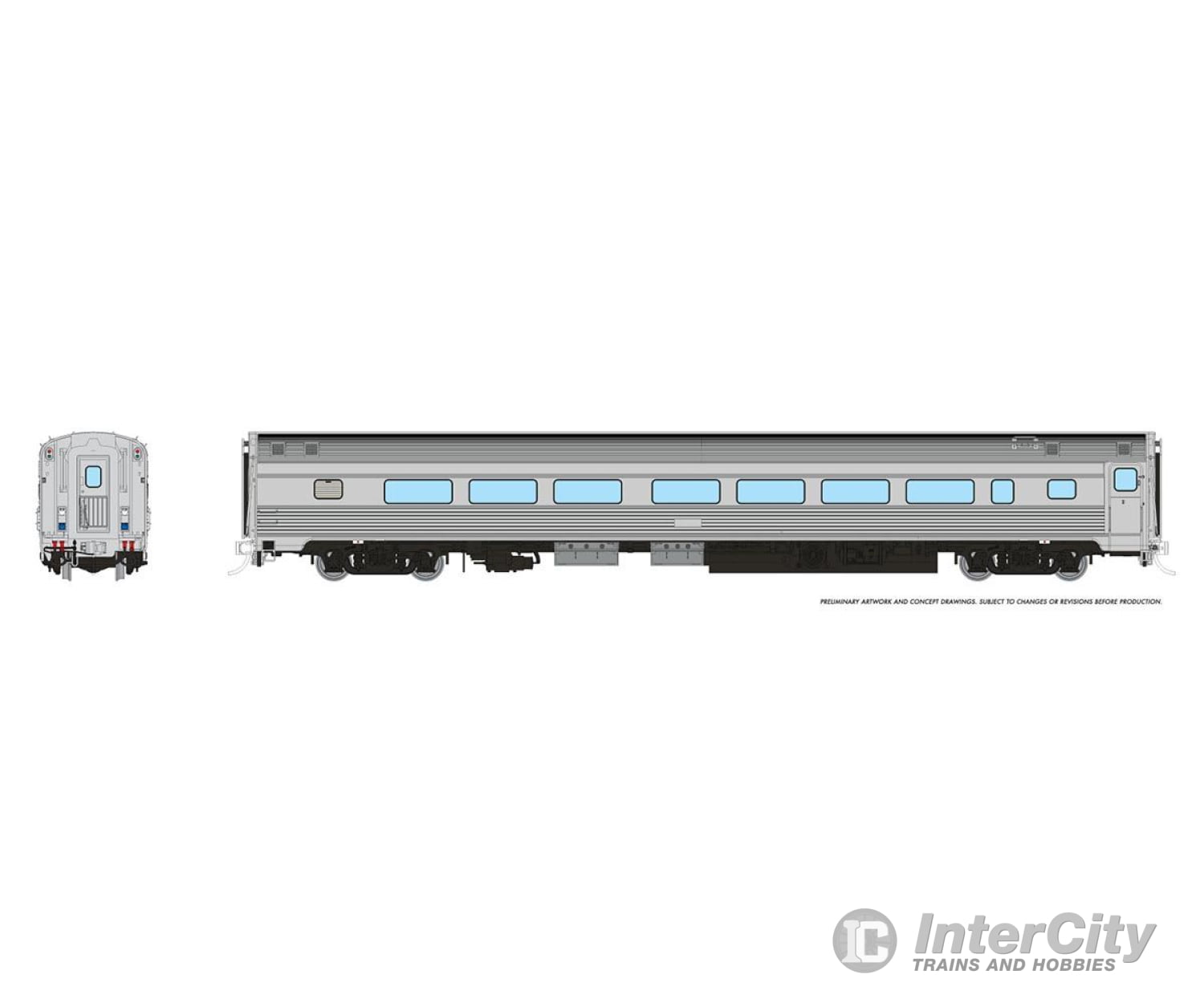 Rapido 115097 Ho Budd Coach W/Hep: Painted Unlettered Passenger Cars