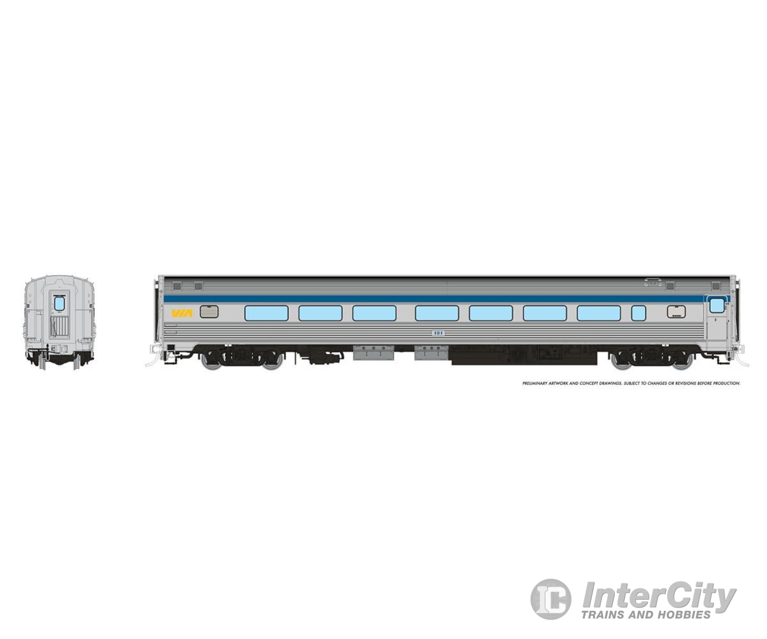 Rapido 115110 Ho Budd Coach: Via Rail - Original: #101 Passenger Cars