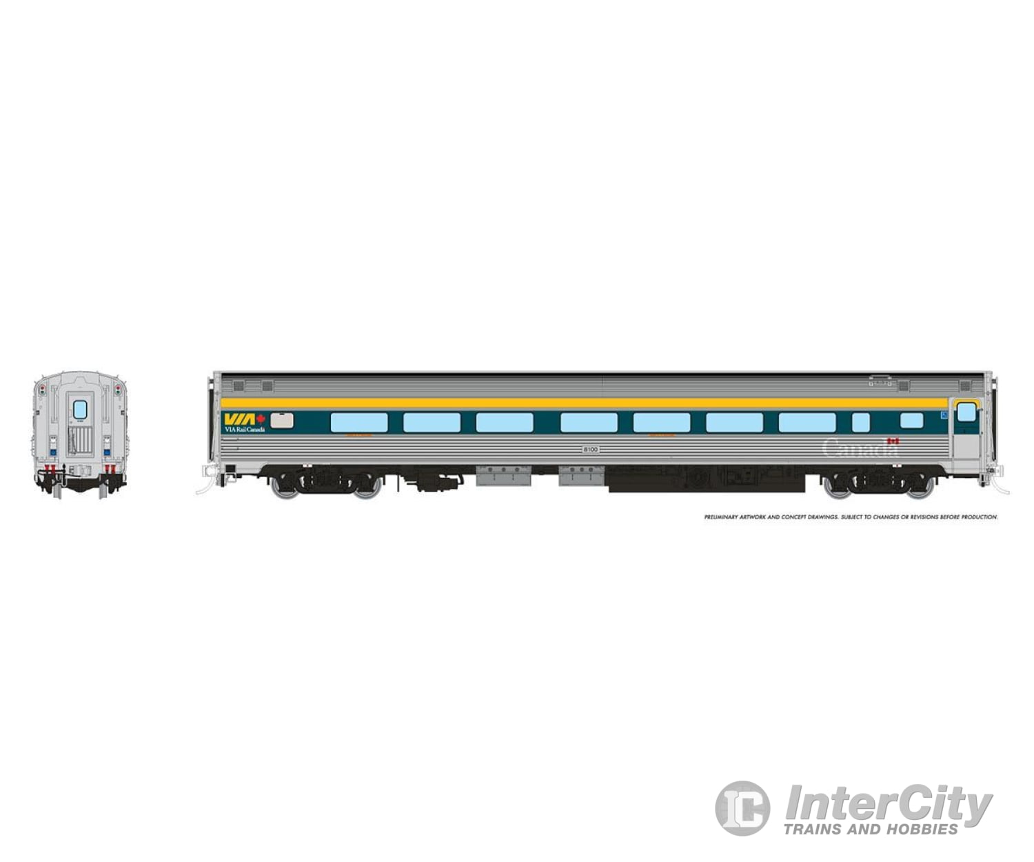 Rapido 115121 Ho Budd Coach W/Hep: Via Rail - Current Scheme (Teal): #8109 Passenger Cars