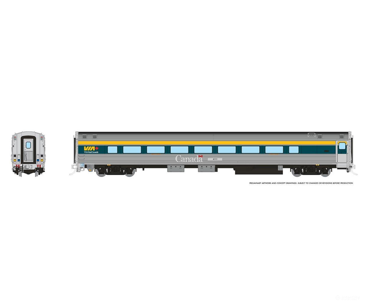 Rapido 115131 Ho Via Hep2 Coach: Rail - Current Scheme (Teal): #4114 Passenger Cars