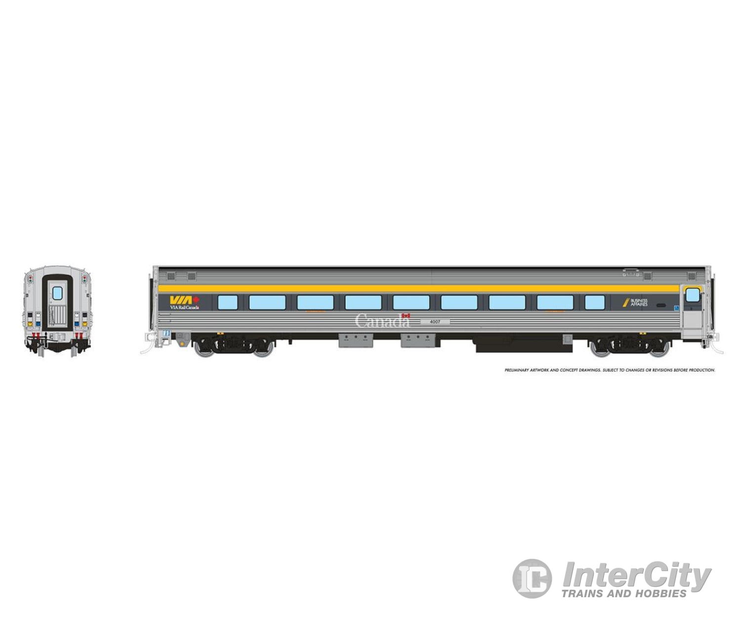 Rapido 115132 Ho Via Hep2 Coach: Rail - Current Scheme (Grey): #4007 Passenger Cars