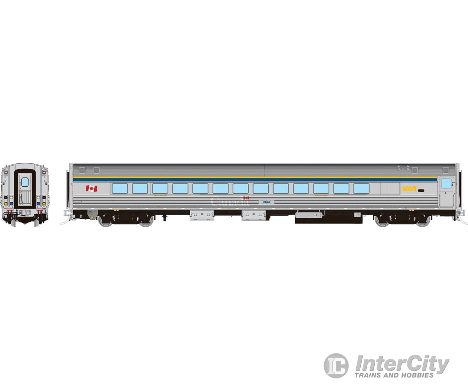 Rapido 115134 Ho Budd Small Window Coach: Via Rail - Hep2 Coach Scheme: #4106 Passenger Cars