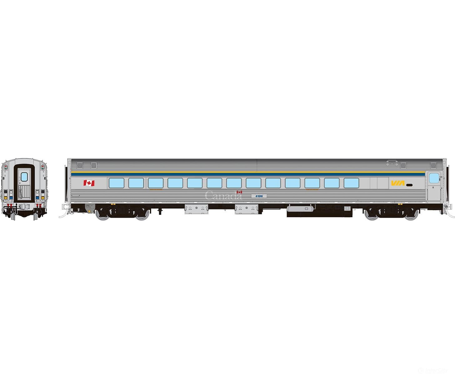 Rapido 115136 Ho Budd Small Window Coach: Via Rail - Hep2 Coach Scheme: #4109 Passenger Cars