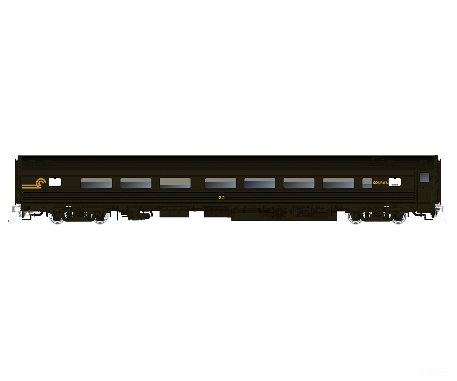 Rapido 115144 HO Budd Coach: Conrail - Green: #27 - Passenger Cars