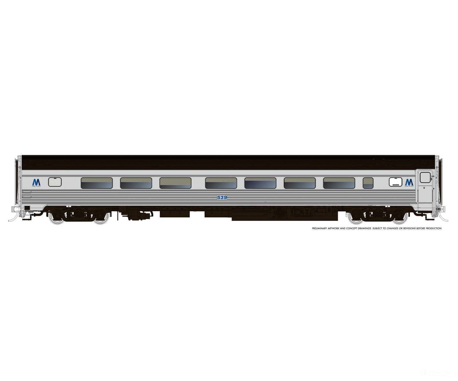 Rapido 115147 HO Budd Coach: Long Island - MTA Scheme: #532 - Passenger Cars