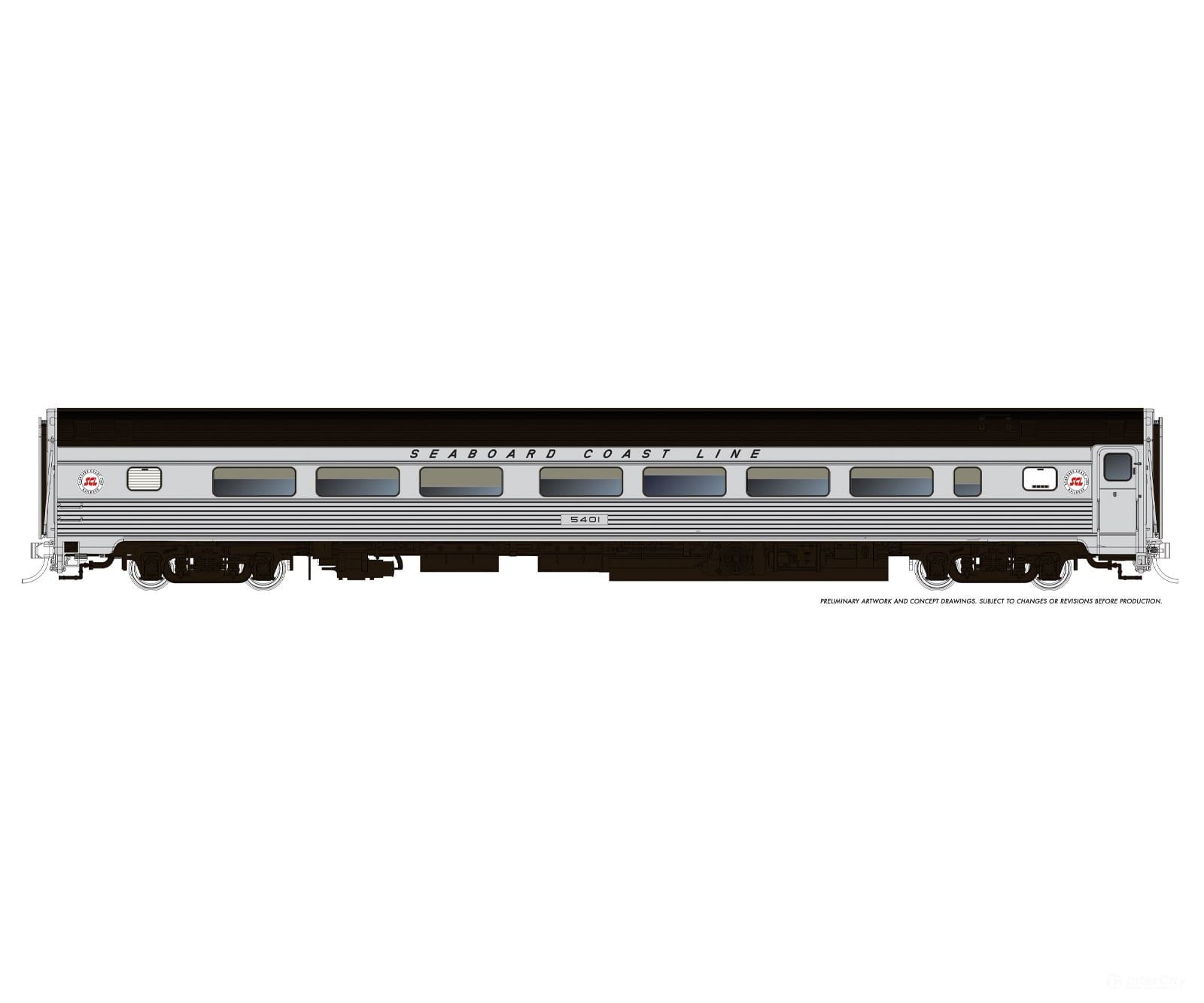 Rapido 115190 HO Budd Coach: Seaboard Coast Line: #5410 - Passenger Cars
