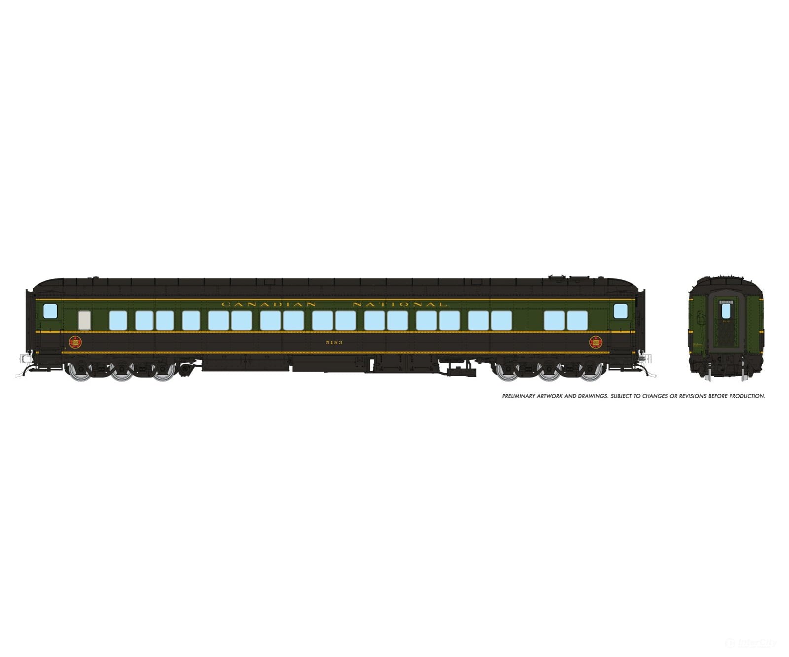 Rapido 125008 Ho Balloon Top Coach: Cnr - 1954 Scheme: #5228 Passenger Cars
