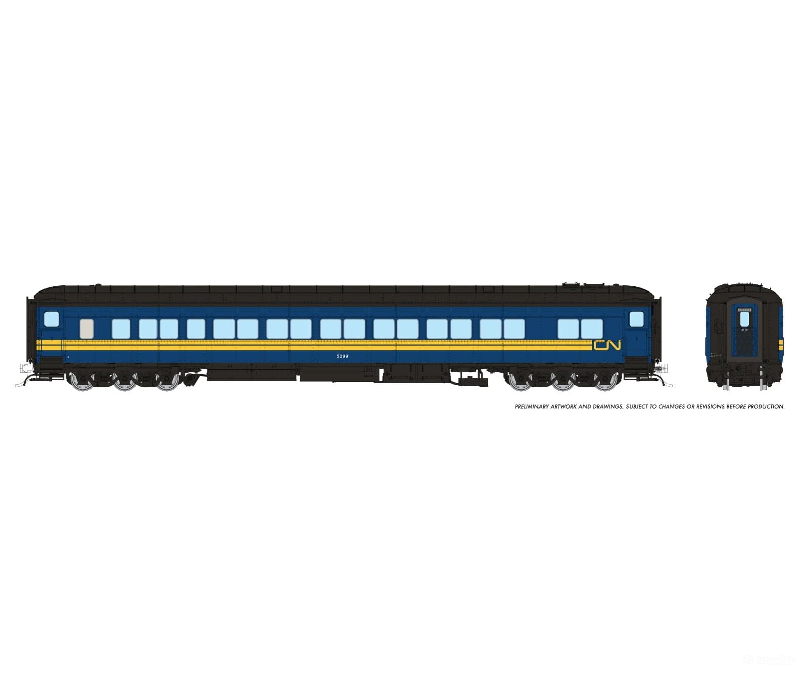 Rapido 125026 Ho Balloon Top Coach: Cn - Northern Alberta: #5099 Passenger Cars