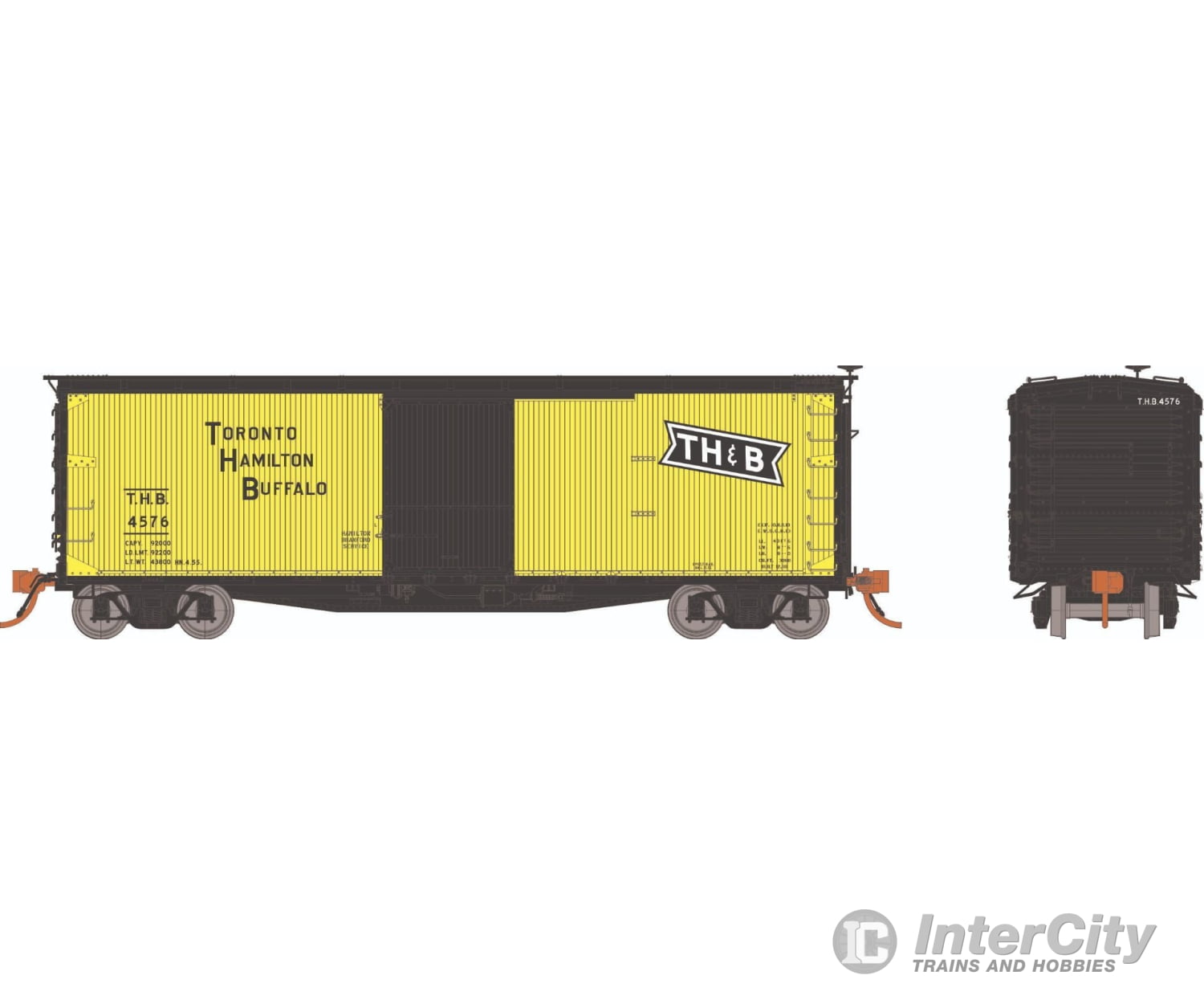 Rapido 130115 Ho Usra Double-Sheathed Boxcar: Th&B - Yellow Scheme: 2-Pack #2 Freight Cars