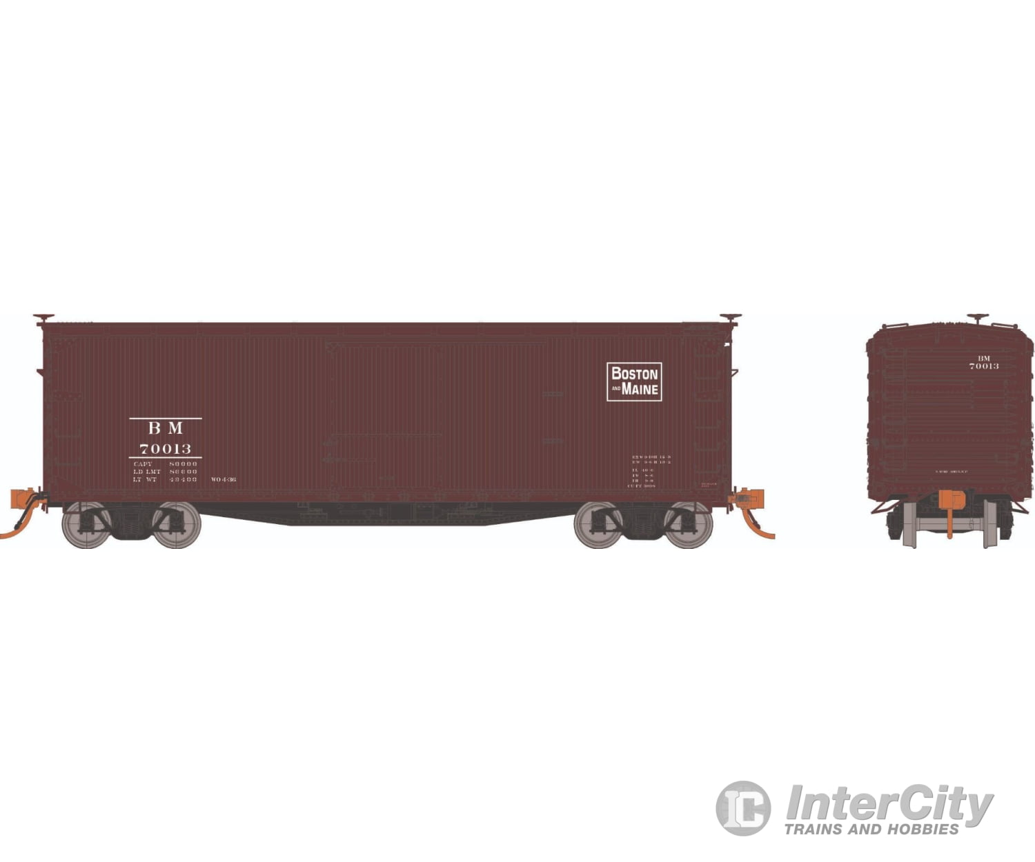 Rapido 130117A Ho Usra Double-Sheathed Boxcar: Boston & Maine: Single Car #2 Freight Cars