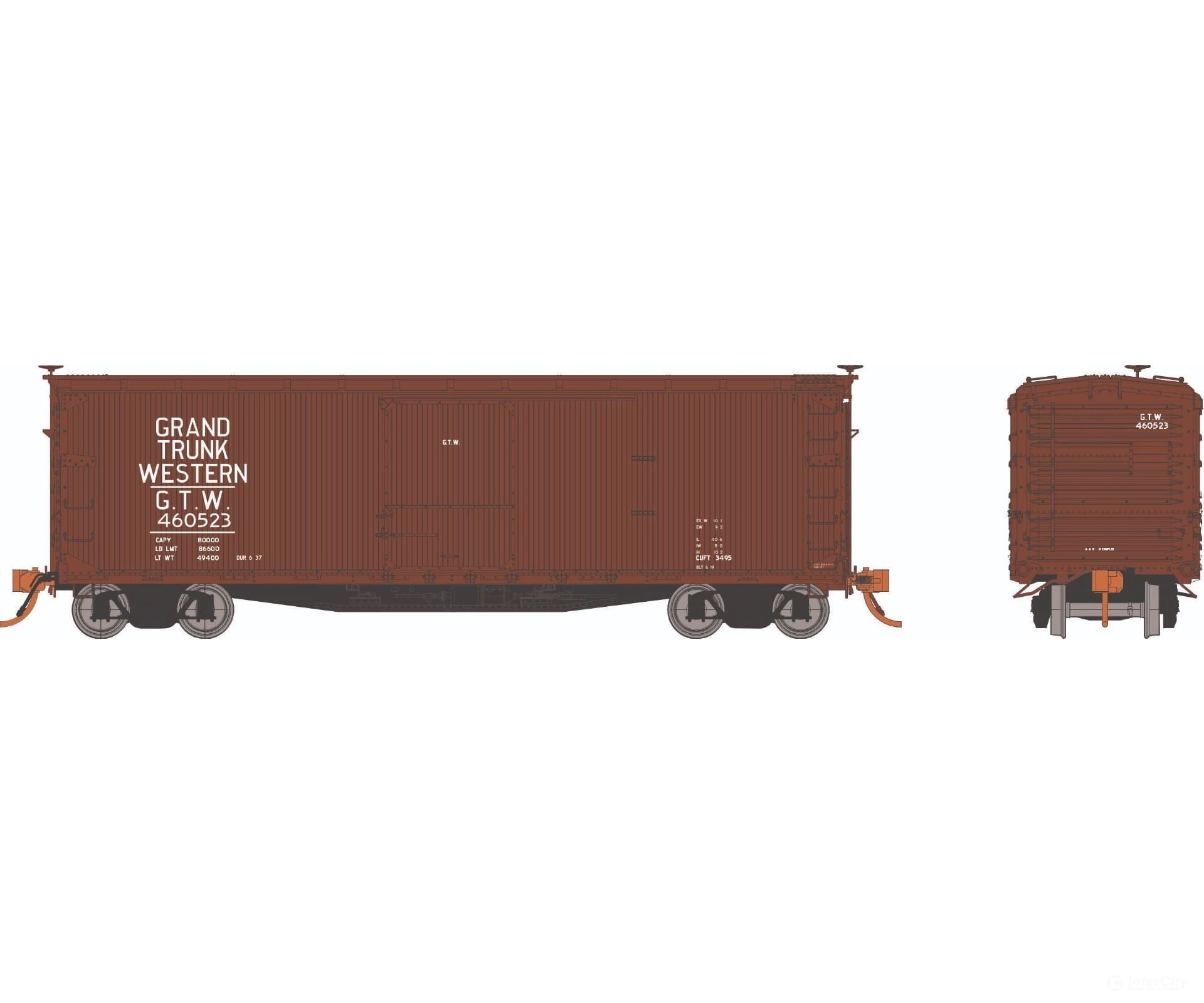 Rapido 130121A Ho Usra Double-Sheathed Boxcar: Grand Trunk Western: Single Car Freight Cars