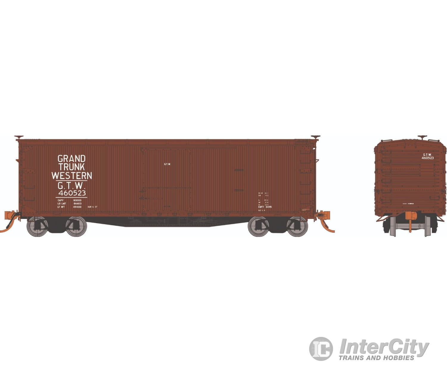 Rapido 130121A Ho Usra Double-Sheathed Boxcar: Grand Trunk Western: Single Car Freight Cars