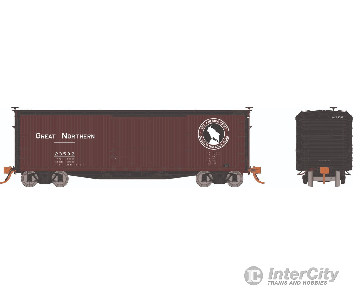 Rapido 130122 Ho Usra Double-Sheathed Boxcar: Great Northern: 6-Pack #2 Freight Cars