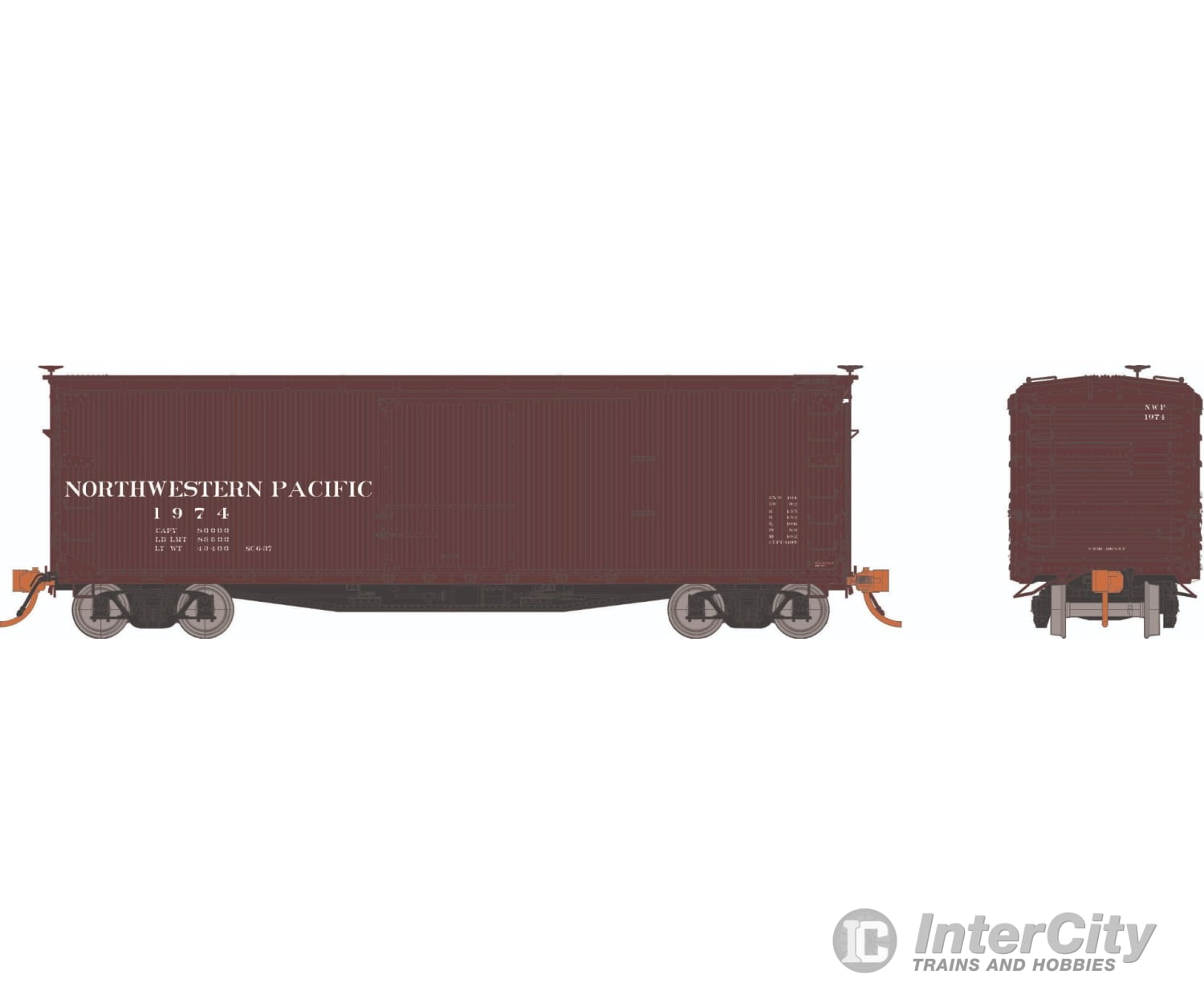 Rapido 130123 Ho Usra Double-Sheathed Boxcar: Northwestern Pacific: 6-Pack Freight Cars