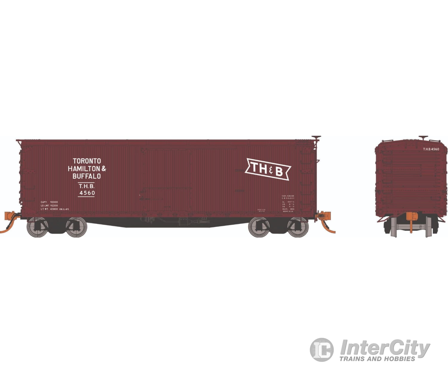 Rapido 130125 Ho Usra Double-Sheathed Boxcar: Th&B - Brown Scheme: 6-Pack Freight Cars