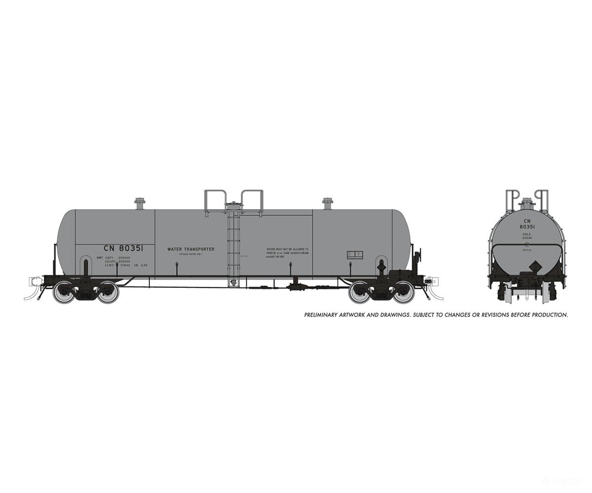 Rapido 135013 Ho Procor 20K Gal Tank Car: Cn - Company Service: 6-Pack