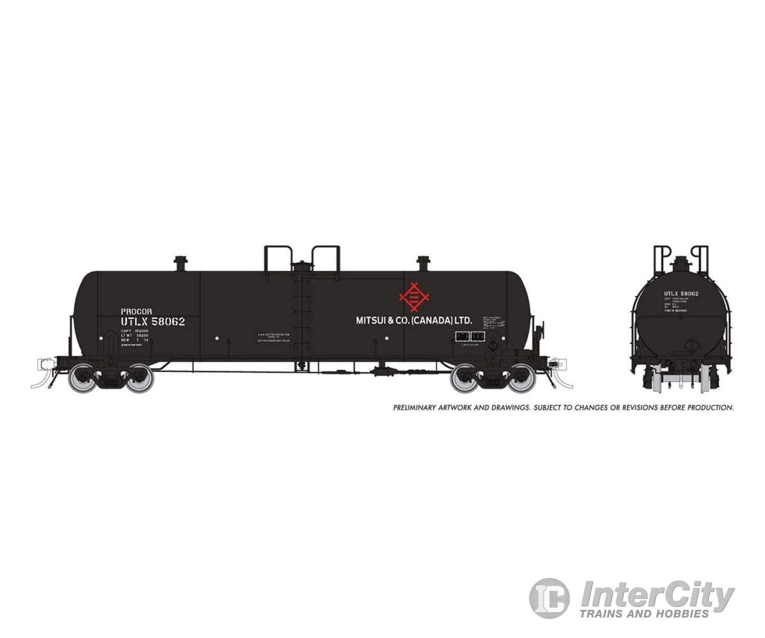 Rapido 135016 Ho Procor 20K Gal Tank Car: Mitsui & Co Canada (Utlx): 6-Pack