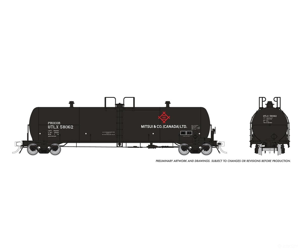 Rapido 135016 Ho Procor 20K Gal Tank Car: Mitsui & Co Canada (Utlx): 6-Pack