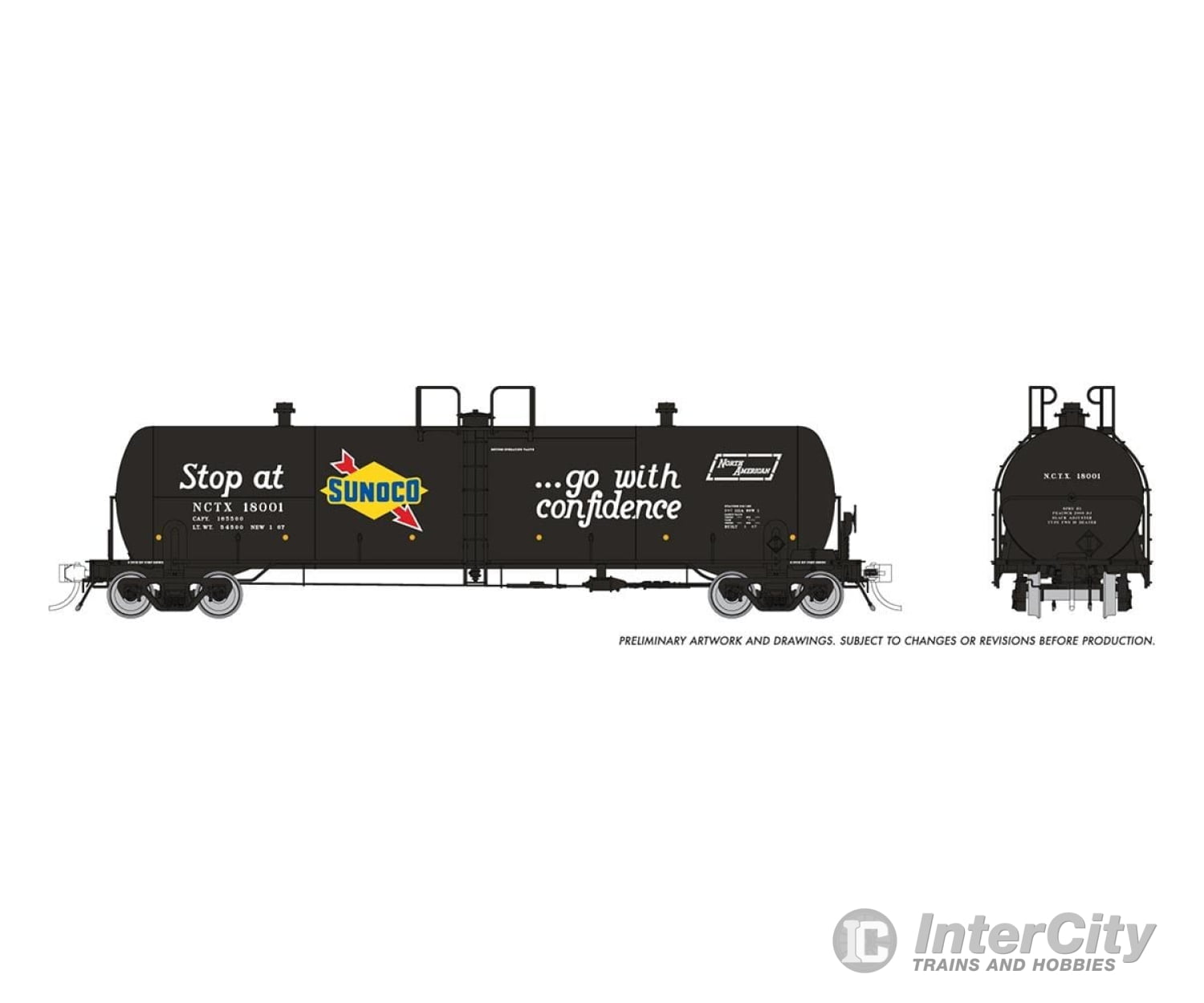 Rapido 135018A Ho Procor 20K Gal Tank Car: Sunoco (Nctx): Single Car