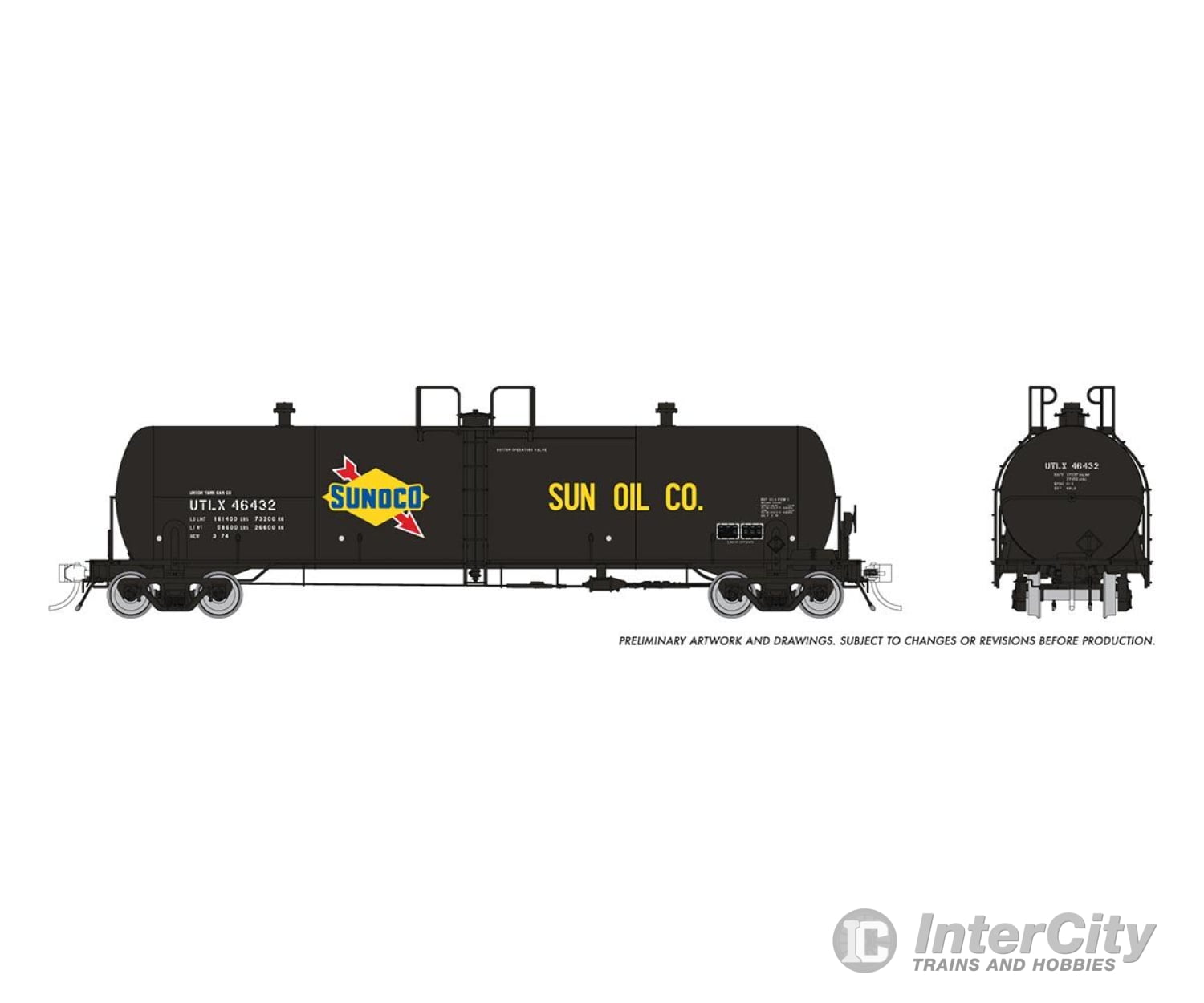 Rapido 135019 Ho Procor 20K Gal Tank Car: Sunoco (Utlx): 6-Pack