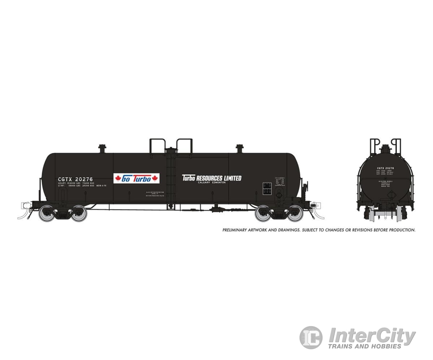 Rapido 135021 Ho Procor 20K Gal Tank Car: Turbo Resources (Cgtx): 6-Pack