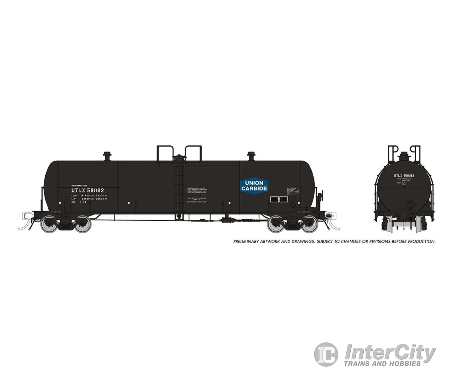 Rapido 135022 Ho Procor 20K Gal Tank Car: Union Carbide (Utlx): 6-Pack