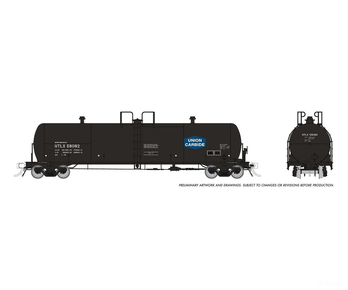 Rapido 135022A Ho Procor 20K Gal Tank Car: Union Carbide (Utlx): Single Car