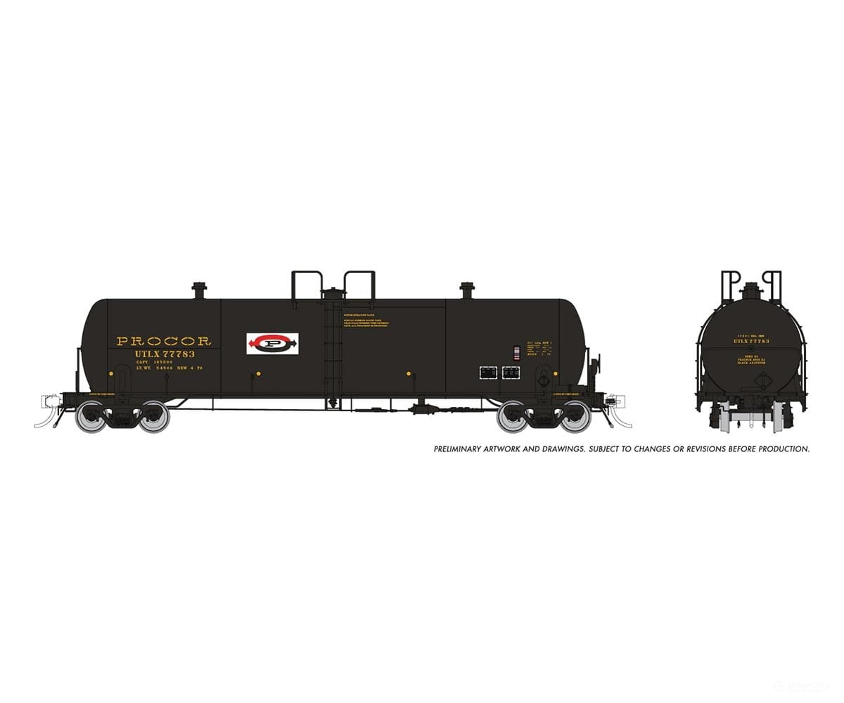 Rapido 135023 Ho Procor 20K Gal Tank Car: Utlx - As Delivered Split P Logo: 6-Pack #3 Freight Cars