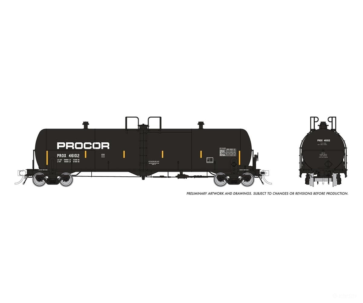 Rapido 135026A Ho Procor 20K Gal Tank Car: Prox - Late Repaint: Single Car Freight Cars