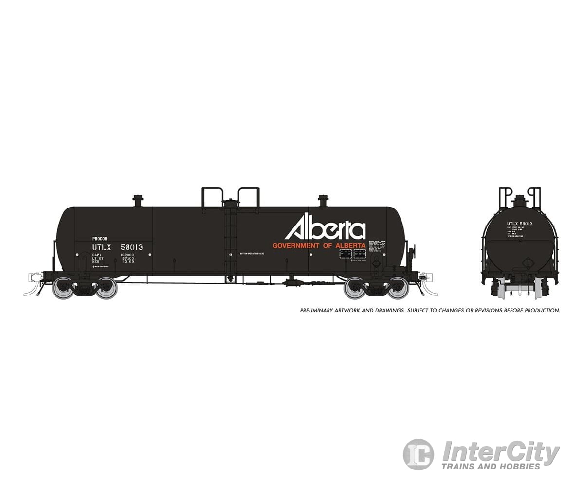 Rapido 135027A Ho Procor 20K Gal Tank Car: Utlx - Gov. Of Alberta: Single Car #2 Freight Cars
