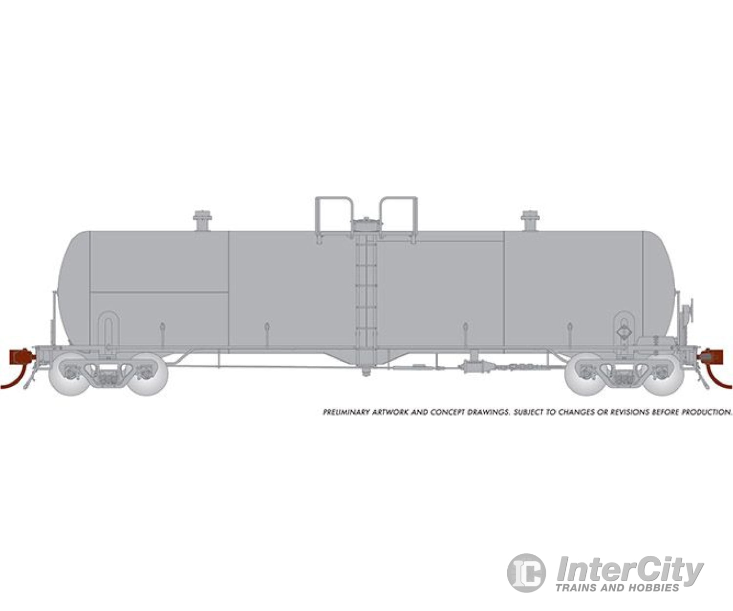 Rapido 135099 Ho Procor 20K Gal Tank Car: Painted Unlettered - Later 100 Ton Style