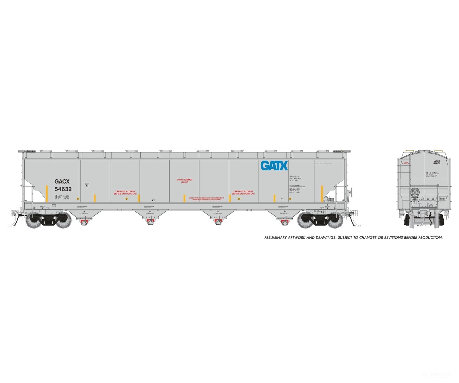 Rapido 136007 HO Trinity 6241cuft Covered Hopper: GACX (General American Marks): 6-Pack Freight Cars