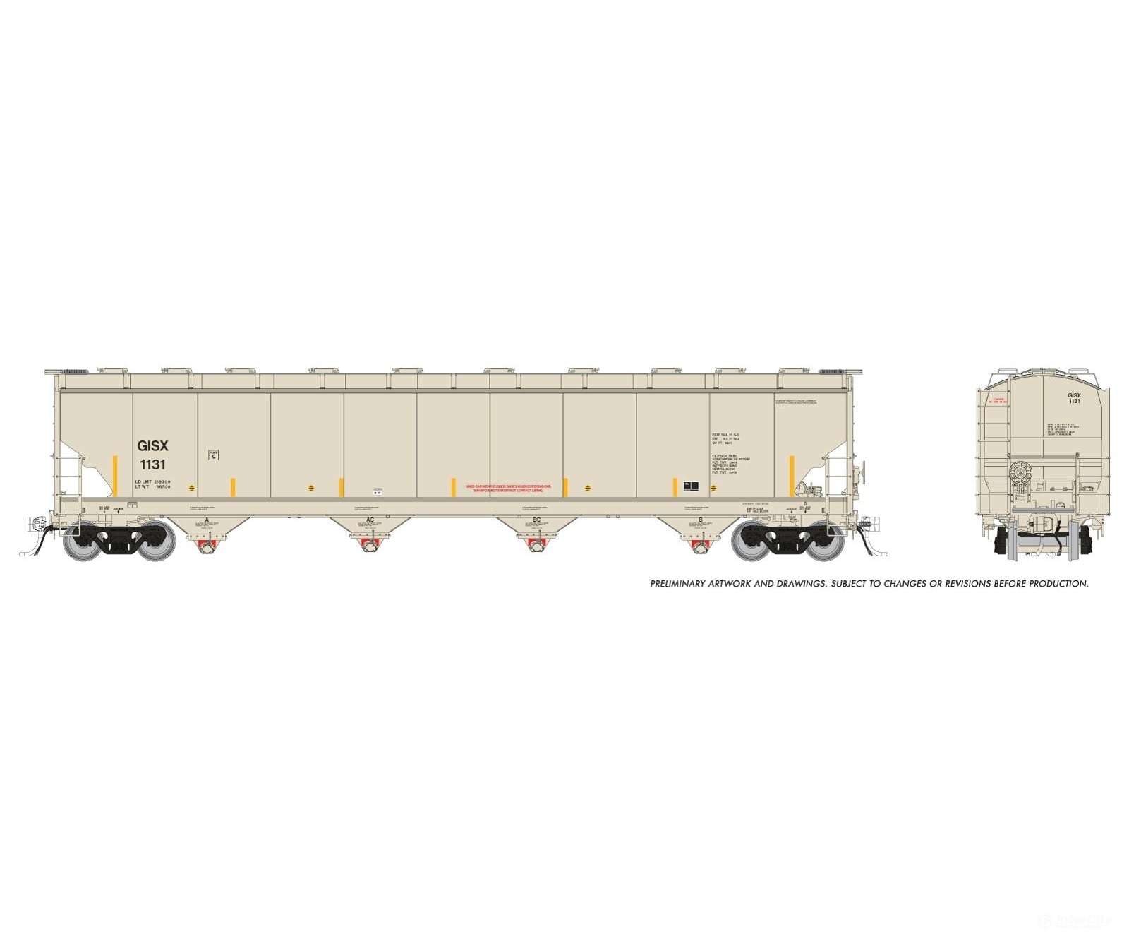 Rapido 136008A HO Trinity 6241cuft Covered Hopper: GISX (INEOS Olefins & Polymers): Single Car Freight Cars