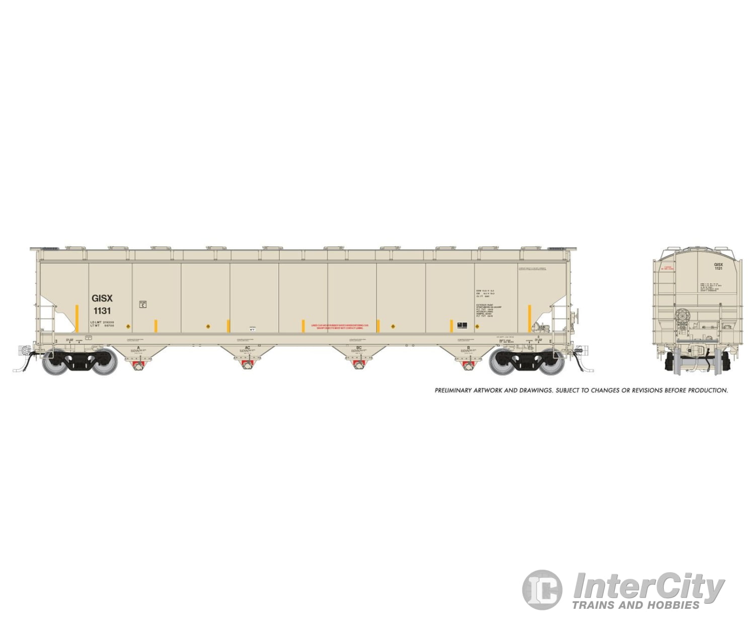 Rapido 136008A HO Trinity 6241cuft Covered Hopper: GISX (INEOS Olefins & Polymers): Single Car Freight Cars