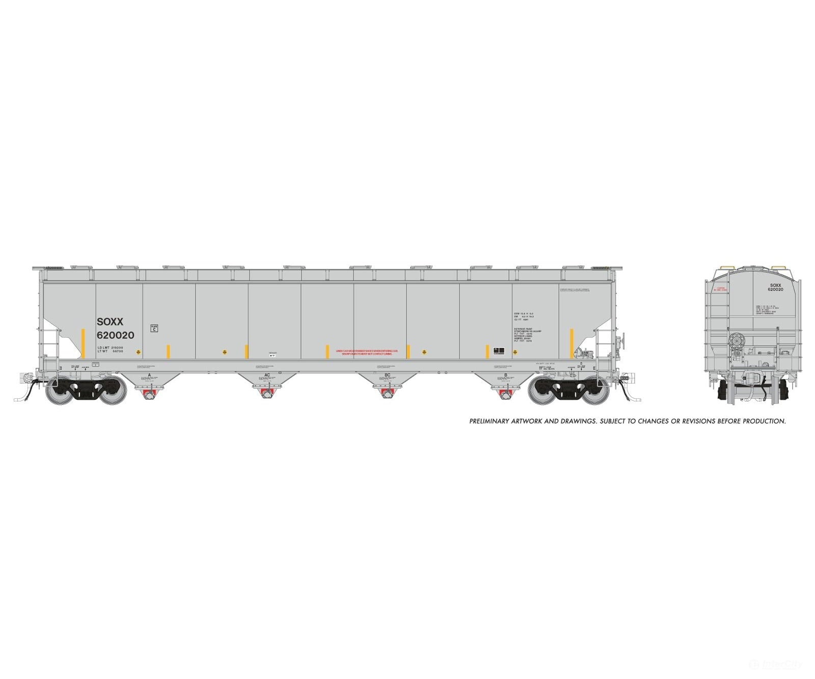 Rapido 136010A HO Trinity 6241cuft Covered Hopper: SOXX (SMBC Rail Services): Single Car Freight Cars