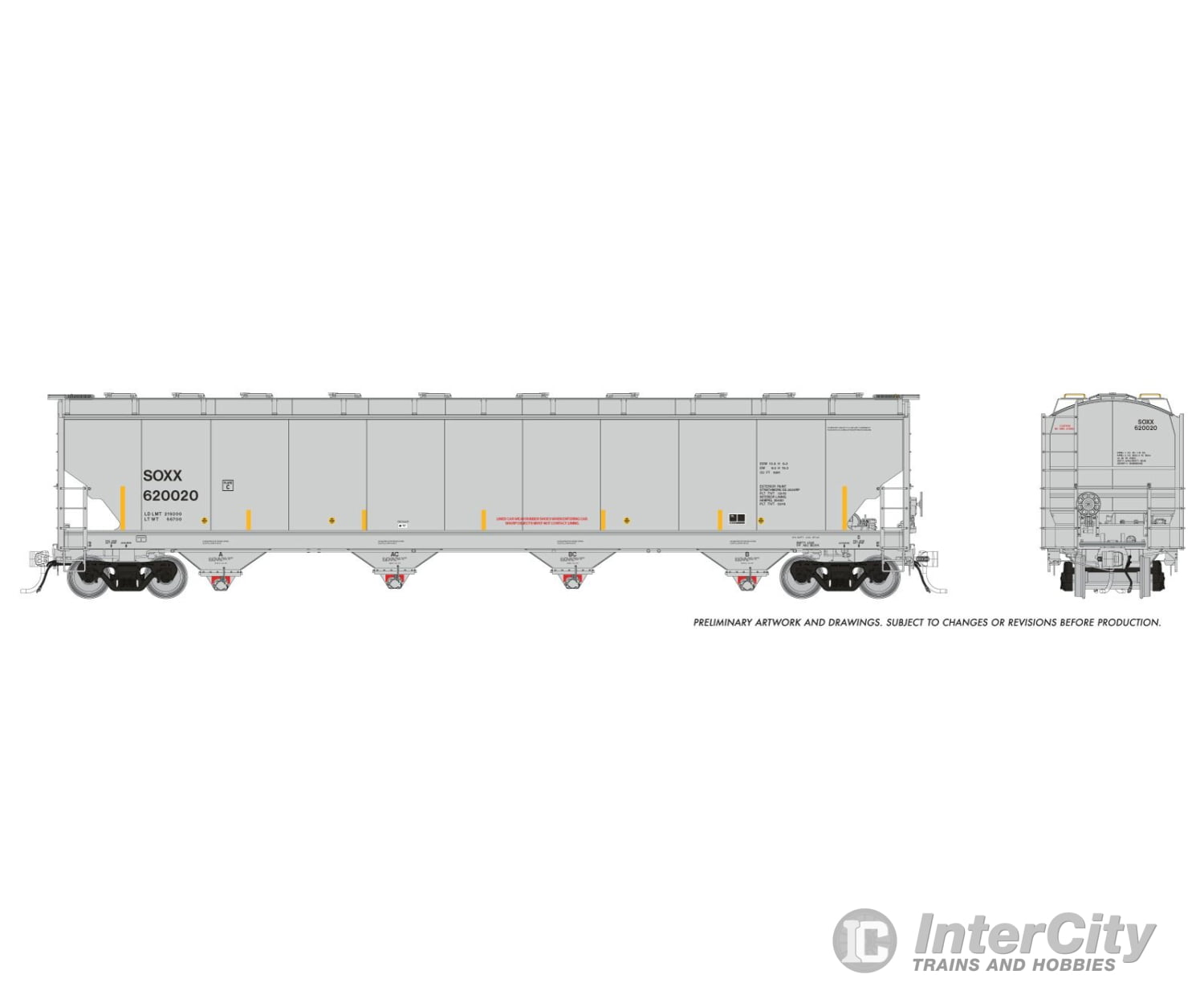 Rapido 136010A HO Trinity 6241cuft Covered Hopper: SOXX (SMBC Rail Services): Single Car Freight Cars