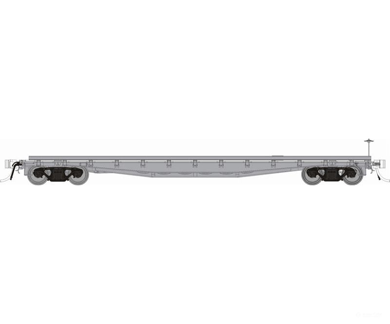 Rapido 138197 HO F30A 50’ Flat Car MOW w/deck rails: Painted Unlettered: Single Car Freight Cars